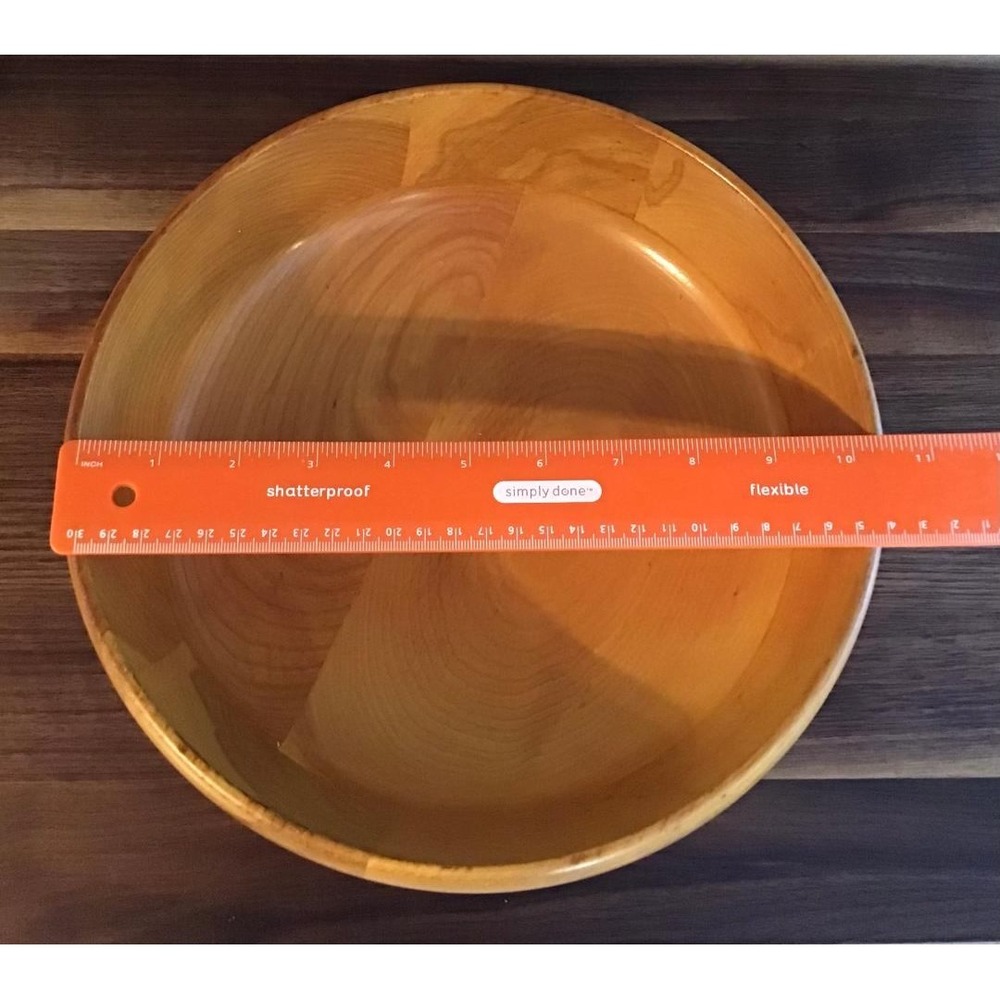 Vintage Wolverine Grand Rapids Wood Salad Bowl Set 7pc Cottagecore Farmhouse MCM - Picture 6 of 16